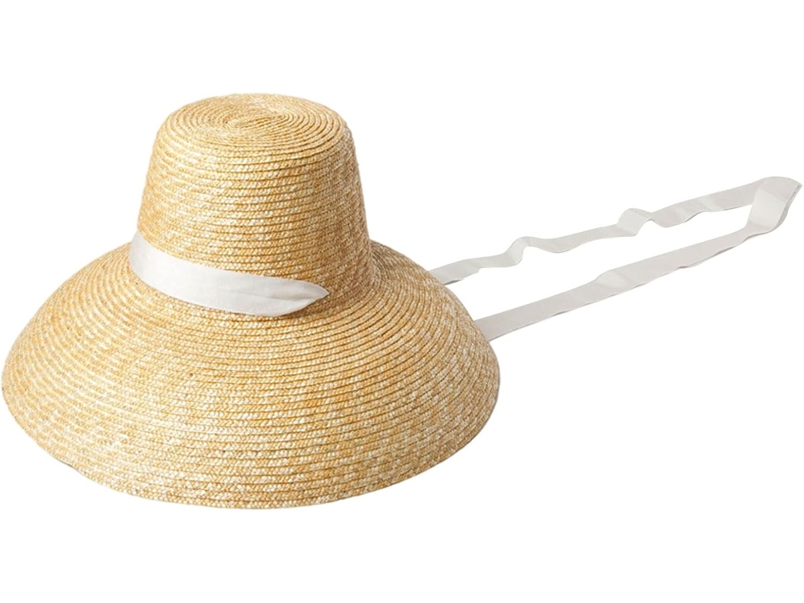 Elegante Chapéu de Palha Trançada À Mão Para A Festa de Amizade, Pulseira Branca, Tamanho Único.