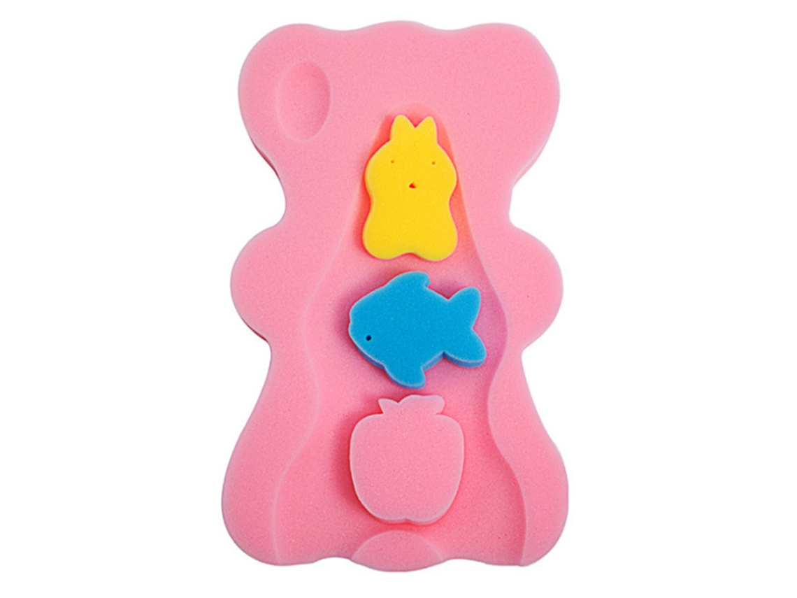 Travesseiro Esponja Banho Bebê Anti-derrubado Grosso 1.8in Rosa