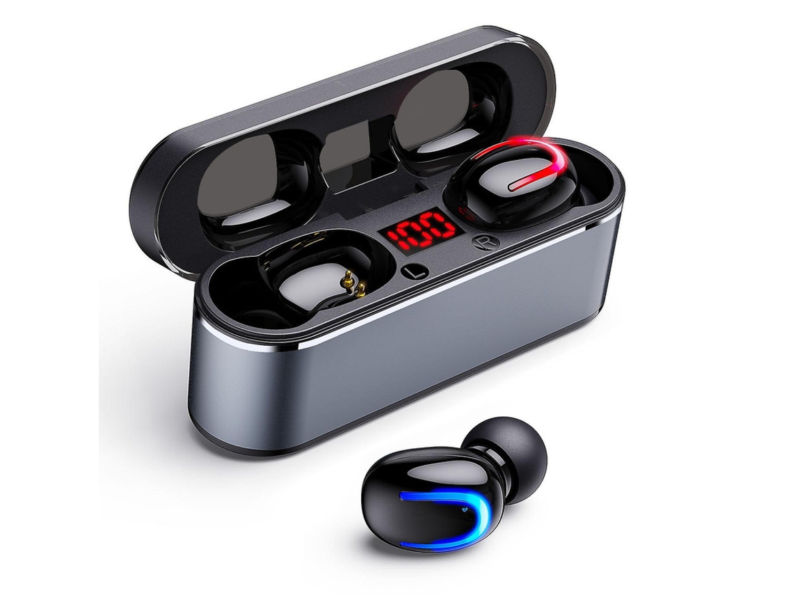 Fones Bluetooth 5.0 Tws Mini Ultra Leve Microfone Integrado Ipx7 Carregamento Rápido Cinzento