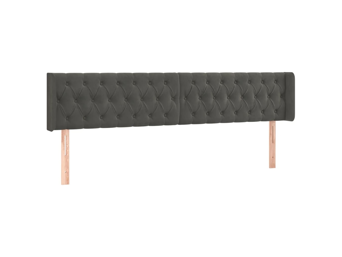 Cabeceira de Cama com Abas Veludo Cinzento Escuro MAISON EXCLUSIVE (183x16x78 cm)