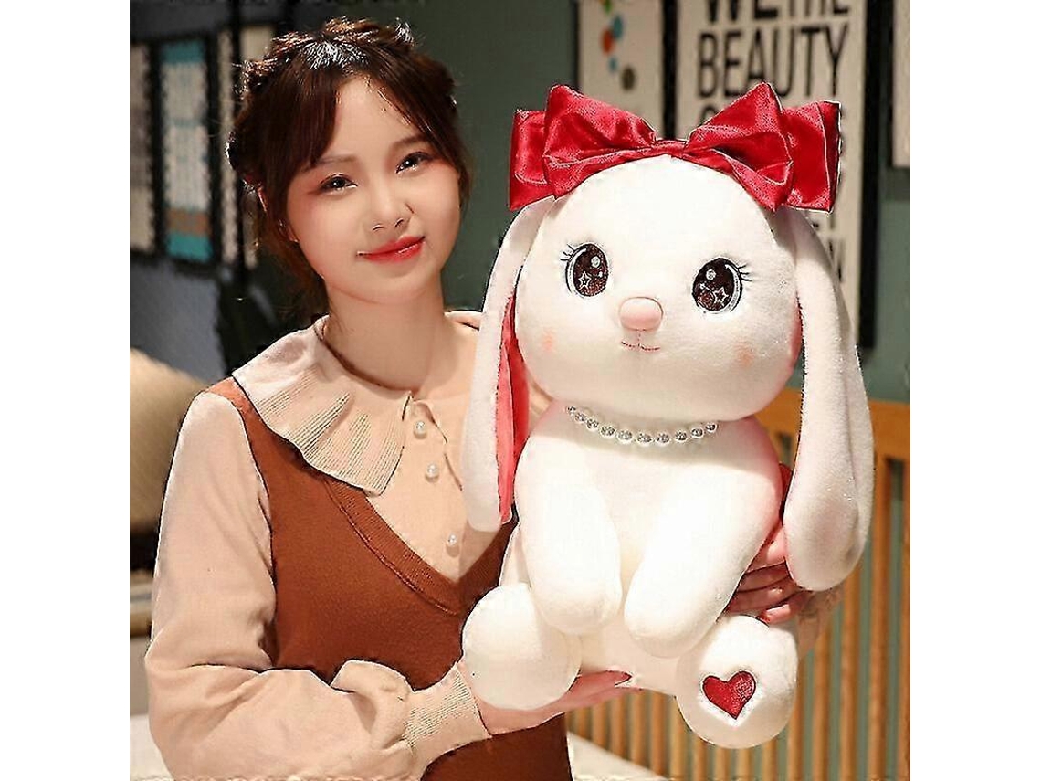Almofada De Coelha Kawaii Branca E Rosa, 22cm, Para Decorar E Presente