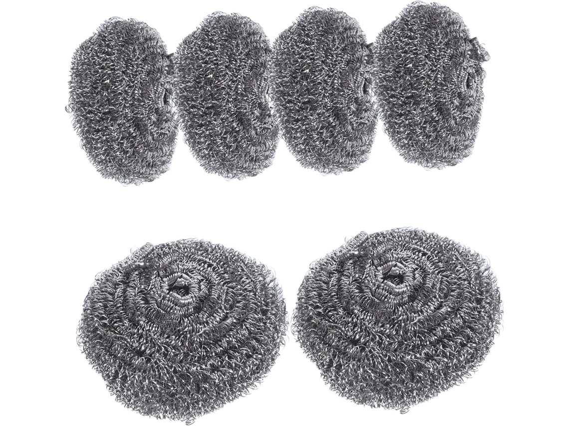 Conjunto De 6 Esponjas Metálicas Para Lavar Panelas E Frigideiras,
