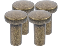Conjunto De 4 Puxadores Mikikit Em Liga Zinco Para Armários E Closets Cozinha, Com Superfície Lisa E Design Clássico