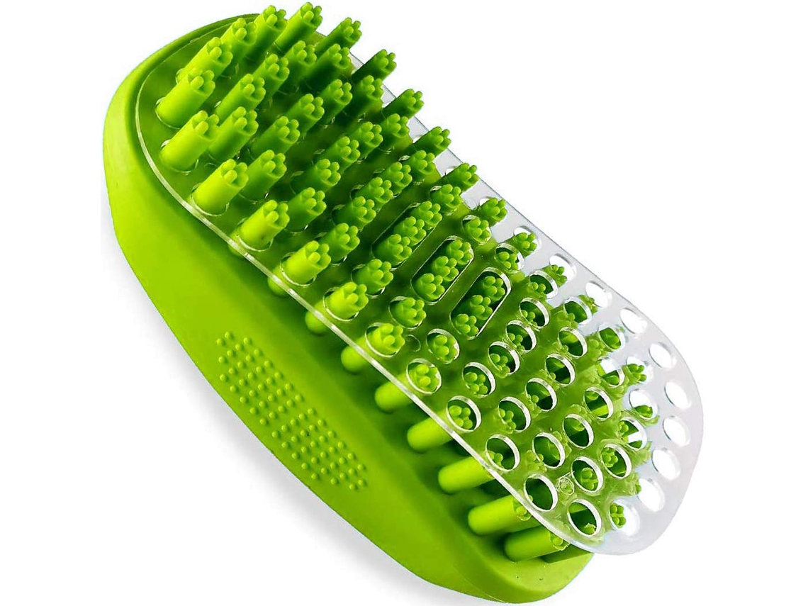 Escova Borracha Banho Pet Remove Pelos Macio
