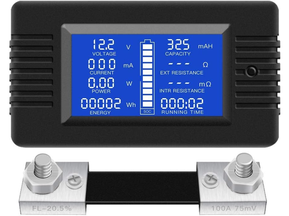 Monitor Multifuncional De Bateria Cc Com Display Lcd, Medidor Digital