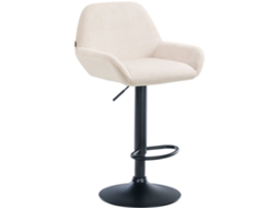 Banco de bar em veludo Braga creme/preto CLP