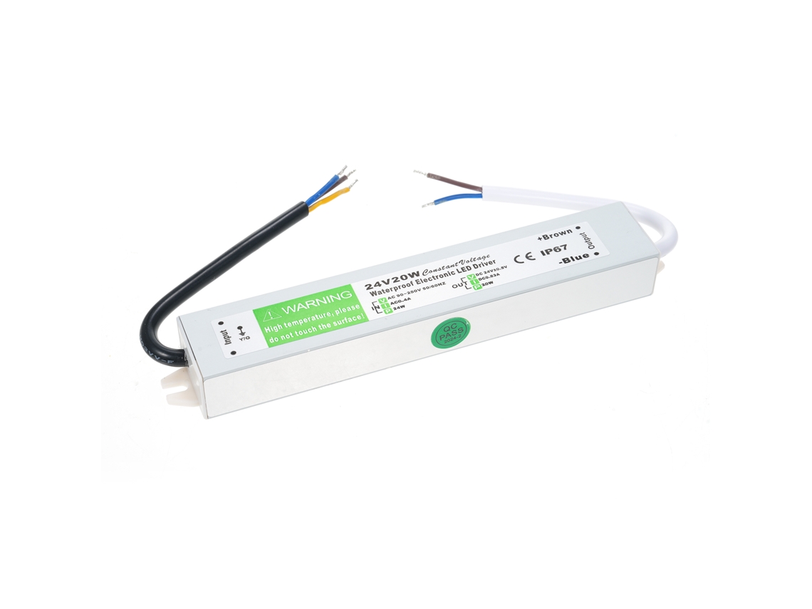 Fonte de Alimentação Led Transformador Ip67 À Prova D'água 24v 20w para Fita Led Externa | S/MARCA