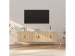 Vidaxl Conjunto Móveis De Tv 3 Pcs Madeira Processada Carvalho Sonoma