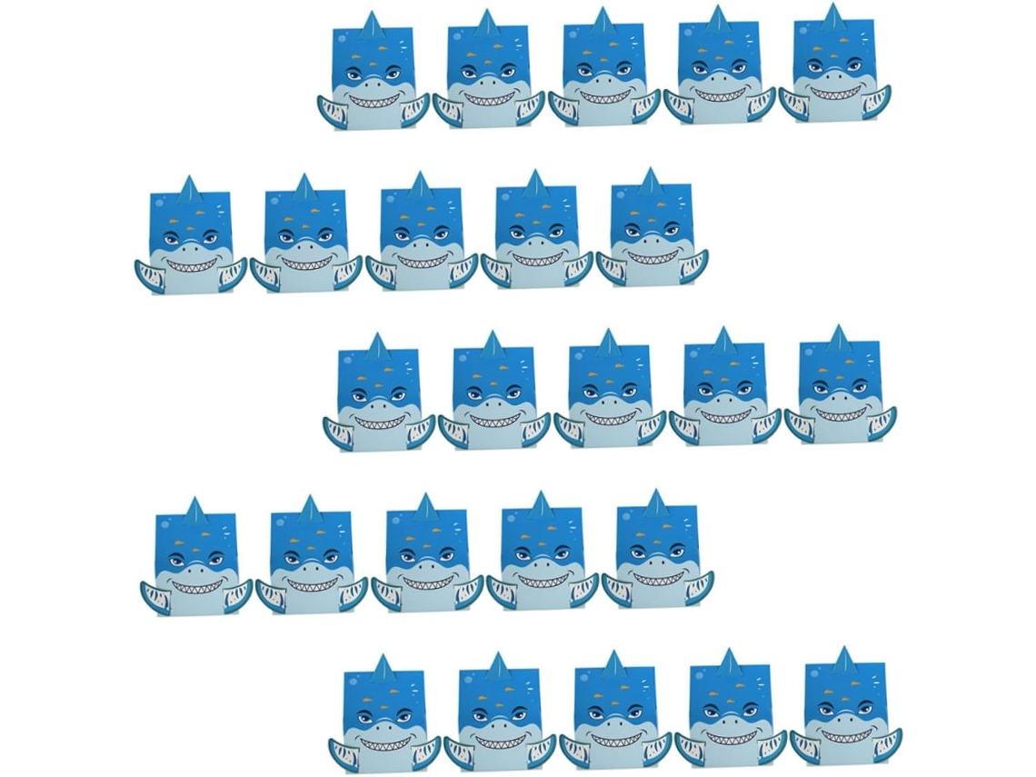 Pacote Com 25 Caixinhas De Doces Alipis, Estampa De Tubarão Azul, Caixas De Presente Papelão Para Festas Infantis E