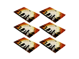 6Pcs Jogo Americano de Halloween Jogo de Mesa Jack-O'-Lantern Estilo de Decoração de Mesa1 ZMDECQNA