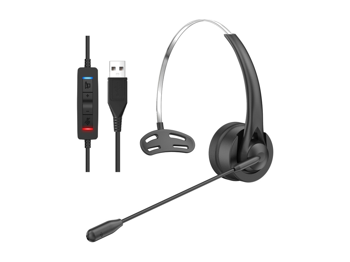 Auriculares Usb Oy131 Controle Linear Silencio Duplo Microfone