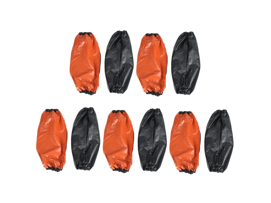 Mangas De Pvc Impermeáveis Para Os Braços, Pretas E Vermelhas, 5 Pares, Reutilizáveis.