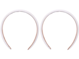 Conjunto de 2 Faixas de Cabelo Feminina Brancas Em Atoalhado E Algodão, Confortáveis.