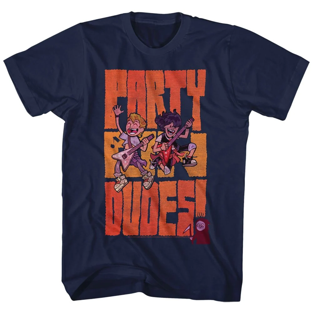 Rockinstone Bill And Ted Party Dudes Navy Adult T-shirt Size:s