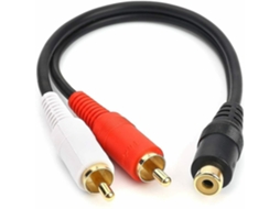 Cabo De Áudio Rca Premium, Adaptador Y, Divisor, 1 Plugue Fêmea Para 2 Plugues Macho. Aquaforge