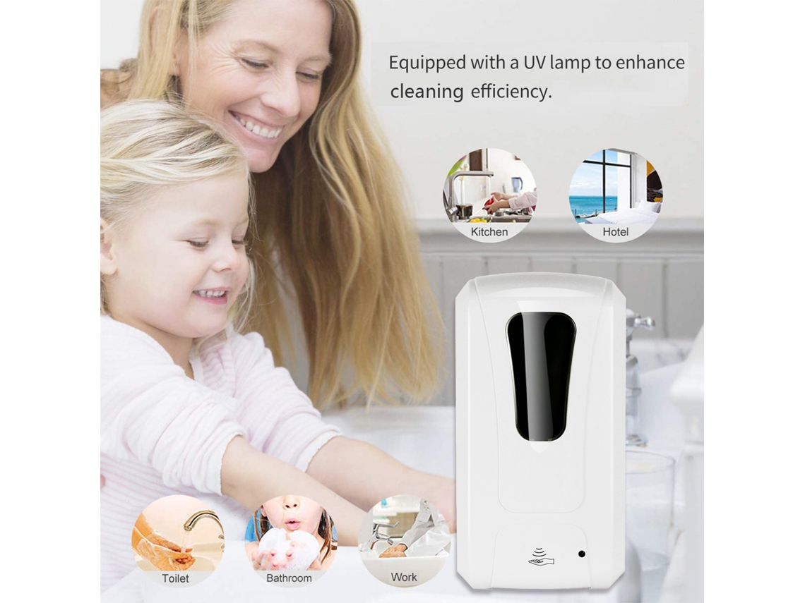 Máquina de Higiene de Mãos Automática, sem contato, com luz UV e spray fino, 1000ml, Fengjie | S/MARCA