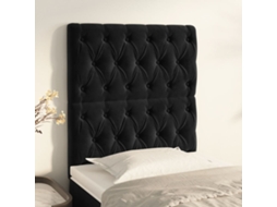 Vidaxl Cabeceira Preta 80x7x118/128 Cm Veludo