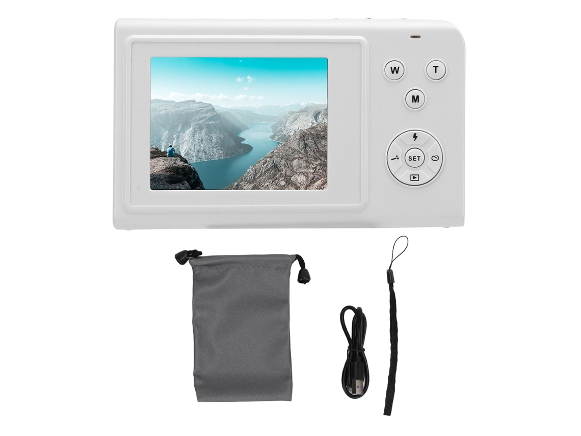 Câmera Digital Inteligente 4k 68mp 2,4 Polegadas 16x Zoom Autofoco Antivibração Luz Integrada Para Vlogging Branco