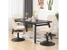Vidaxl Cadeiras De Jantar Giratórias 4 Pcs Veludo Cor Creme