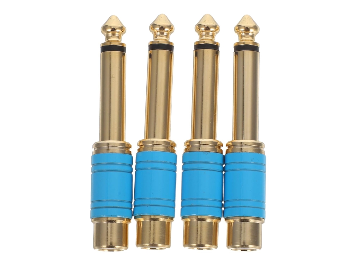Adaptador De Áudio 4 Peças Para Guitarra, Com Conectores Rca Macho E Fêmea, Para Microfone E Mesa Gokoco