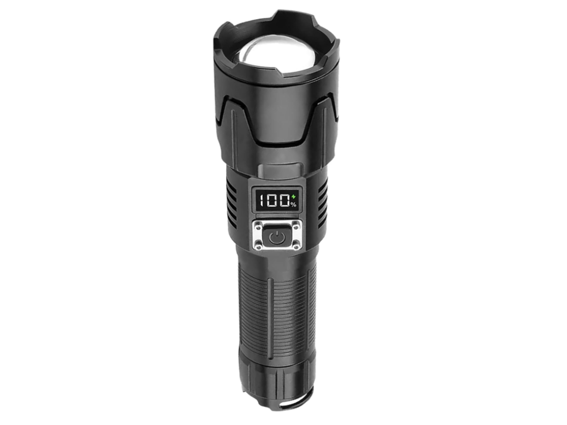 Lanterna Led Super Brilhante Usb Recarregável Lanterna Brilhante com Zoom Tocha Pequenas Lanternas À Prova D'Água Preta TURMIN