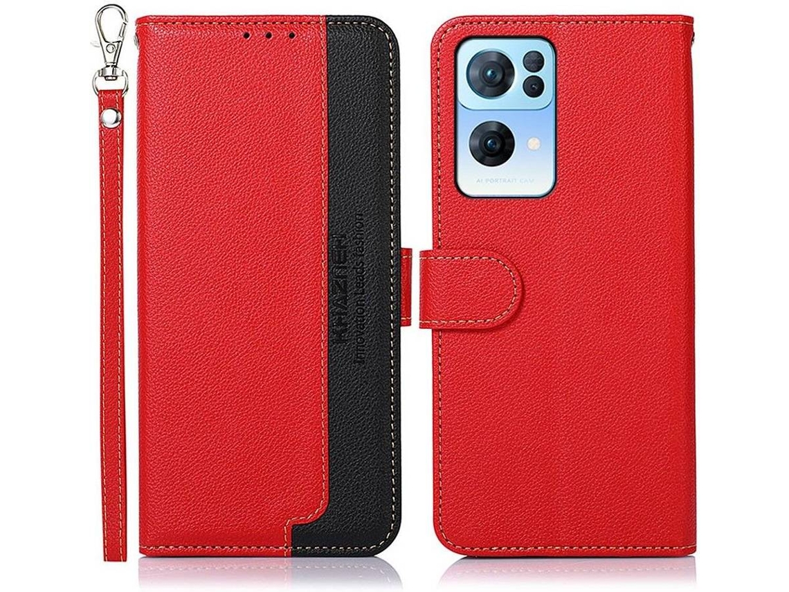 Capa Oppo Reno 7 5G Pro HFS HOUSE Couro Pu (Vermelho)
