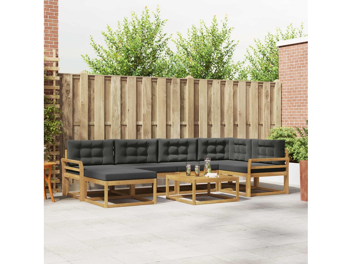 Vidaxl Conjunto De Sofás Para Exterior 7 Pcs Branco E Antracite