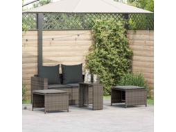 Vidaxl 5 Pcs Conjunto Sofás De Jardim C/ Almofadões Empilhável Vime Pe