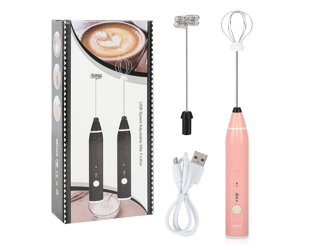 Batedor De Ovos Elétrico Portátil, Espumador De Leite, Misturador Recarregável Via Usb Com 2 Batedores De Aço Inoxidável E 3 Velocidades Ajustáveis
