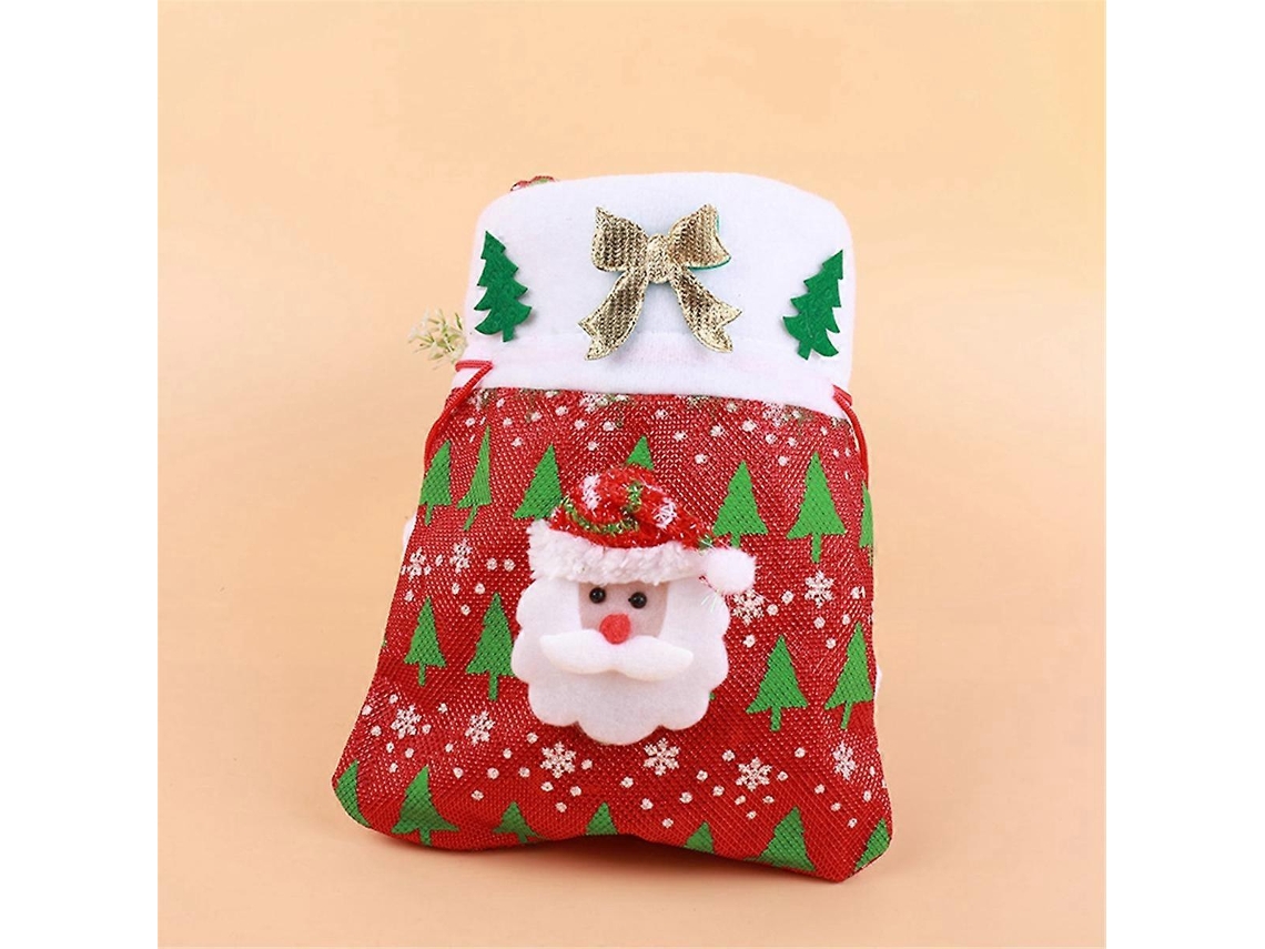 Sacola De Natal Para Doces E Guloseimas, Bolsa De Mão Para Meia De Natal, Sacola De Doces Com Cordão Para Presente, Artigos De Natal Hengjian