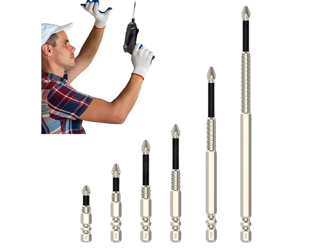 Conjunto De Brocas Magnéticas D'de Com 6 Chaves De Fenda Antiderrapantes