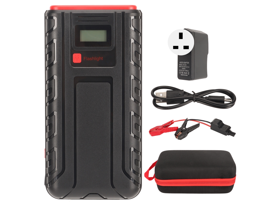 Iniciador De Carro Portátil 12v 3000a 30000mah Com Luz Led