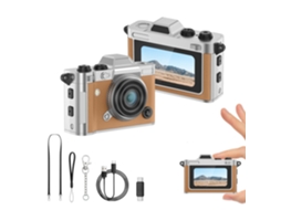 Máquina Fotográfica Vintage de Bolso,2k, Leve, para Viagem e Festas Marrom HEXINYIGJLY