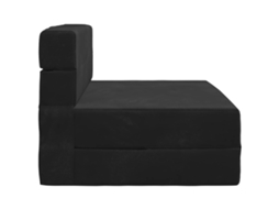 Sofá Cama Dobrável Preto 100 X 80 X 60 Cm Tecido SYFAX