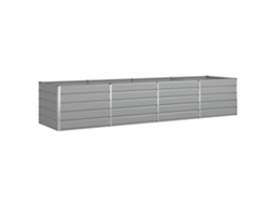 Conjunto 1 Vaso De Jardim Vidaxl Cinzento-claro Aço (385 X 100 X 75 Cm)