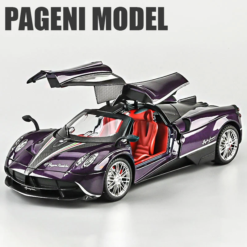 (roxo) Miniatura De Carro Supercarro Em Escala 1:18, Feita De Liga Metálica Fundida, Com Som E Luz.