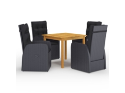 Dining Set, Dining Sets Vidaxl Preto Madeira De Acácia (n/a)