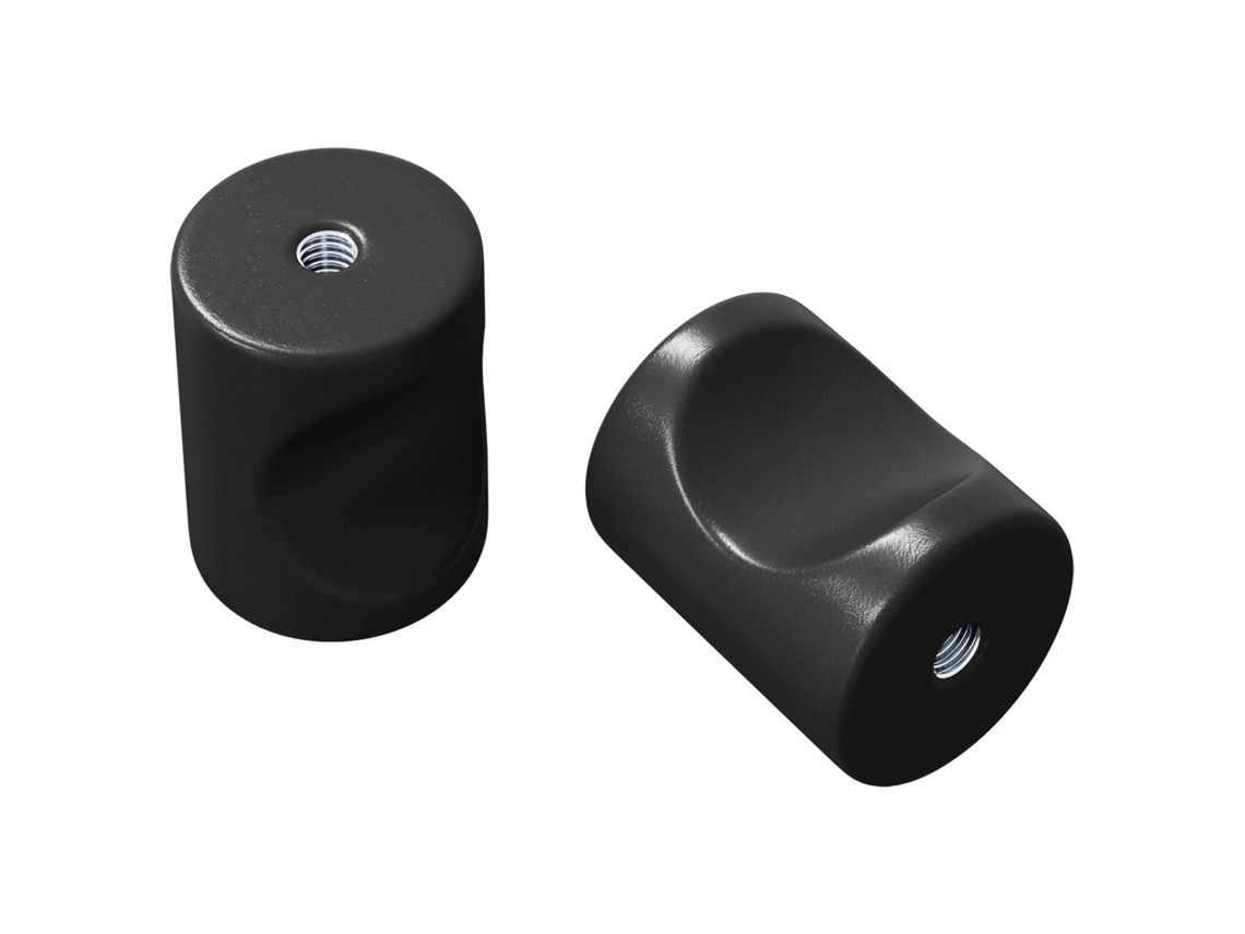 Vidaxl Knob De Armário 2 Pcs Preto 18 X 23 Mm Ferro