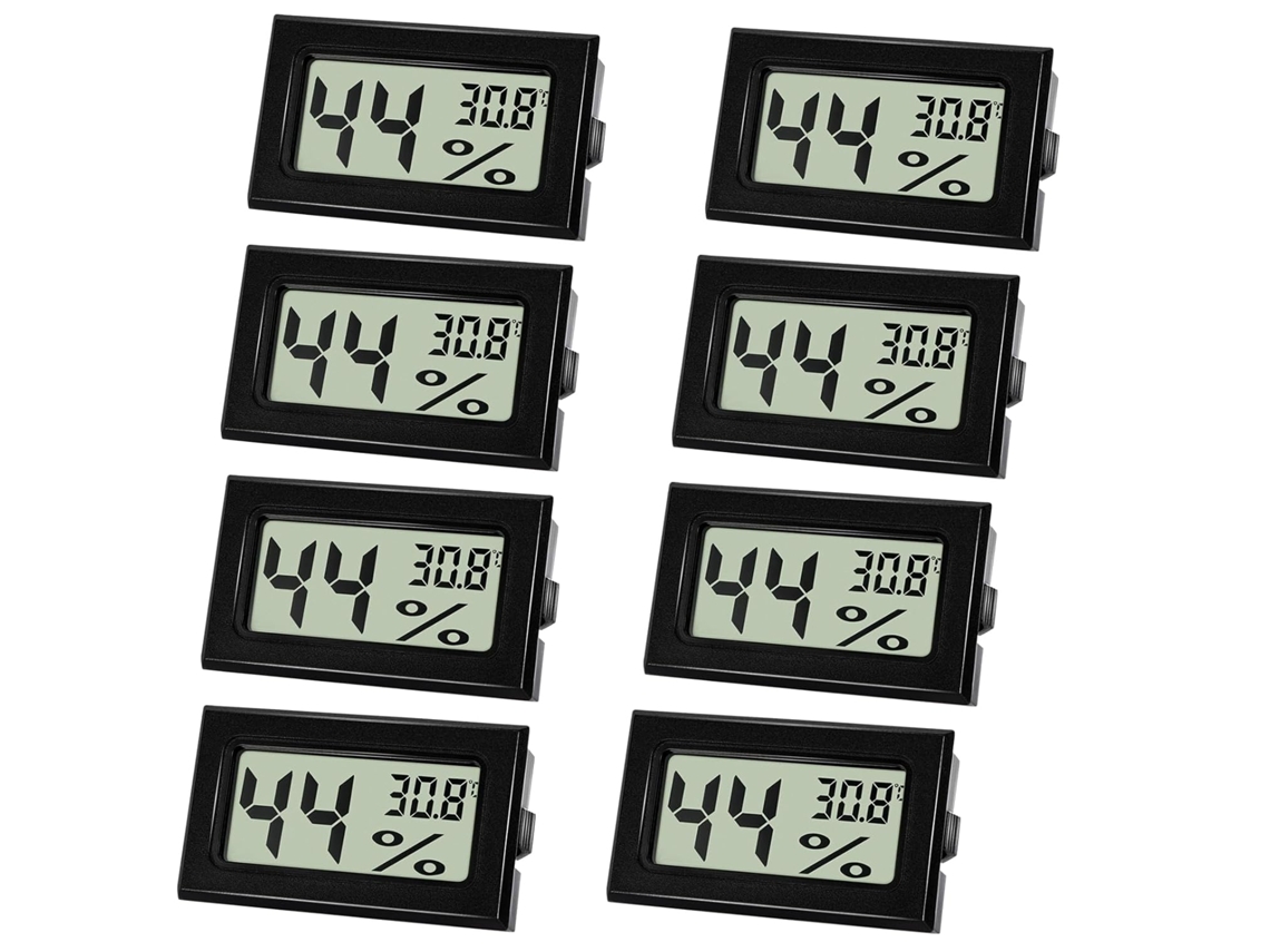 Mini Termômetro de 8 Pcs e Hidrômetro Digital Interno ZYBLSSBB
