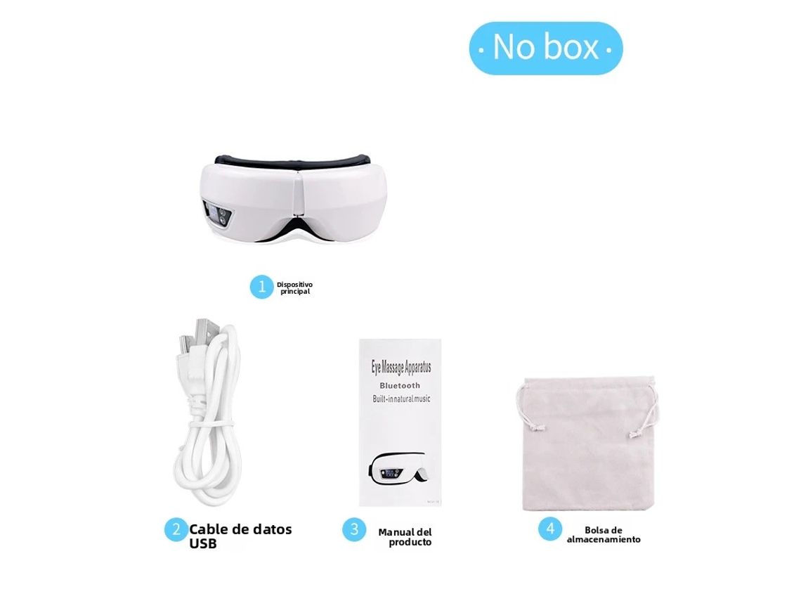 Massageador Ocular Inteligente 6d (na Caixa), Com Funções De Vibração E Airbag, Bluetooth E Reprodução De Música.