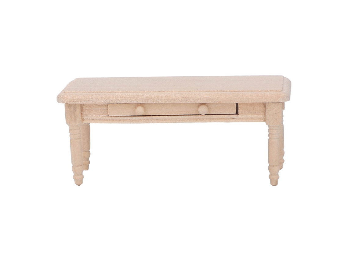 Ats mesa de Comedor para Casa de Muñecas na Escala 1:12 Design Simples e Elegante Madeira Duradera Mesa de Chá em Miniatura
