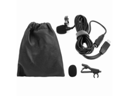 Microfone de lapela com clipe para gravação e transmissão ao vivo, microfone de gravação para celulares.
