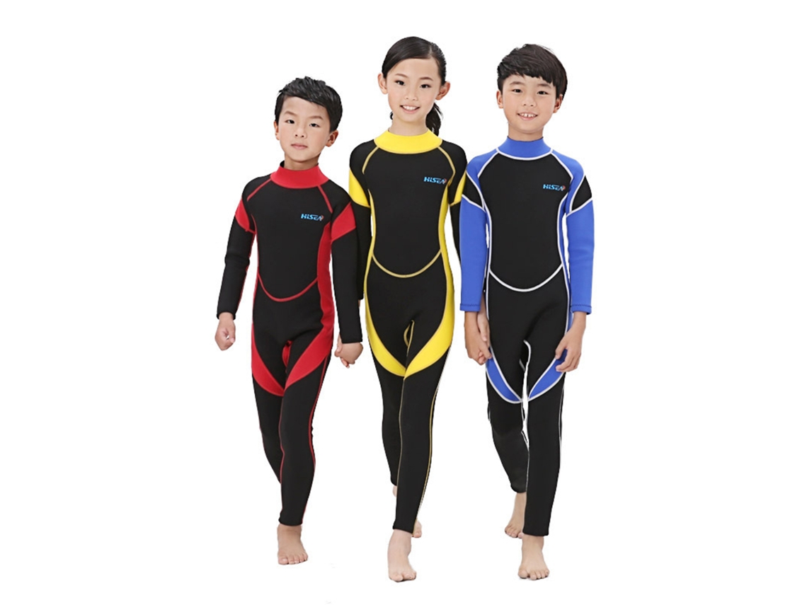 Traje de Mergulho Infantil Manga Longa para Esportes Aquáticos