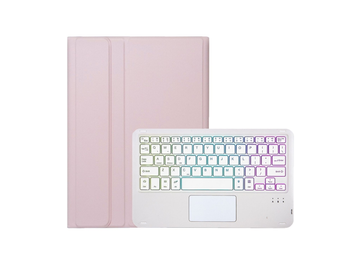 Capa Com Teclado Bluetooth Para Ipad 9.7/air2/pro 9.7 Com Retroiluminação, Verde E Branco