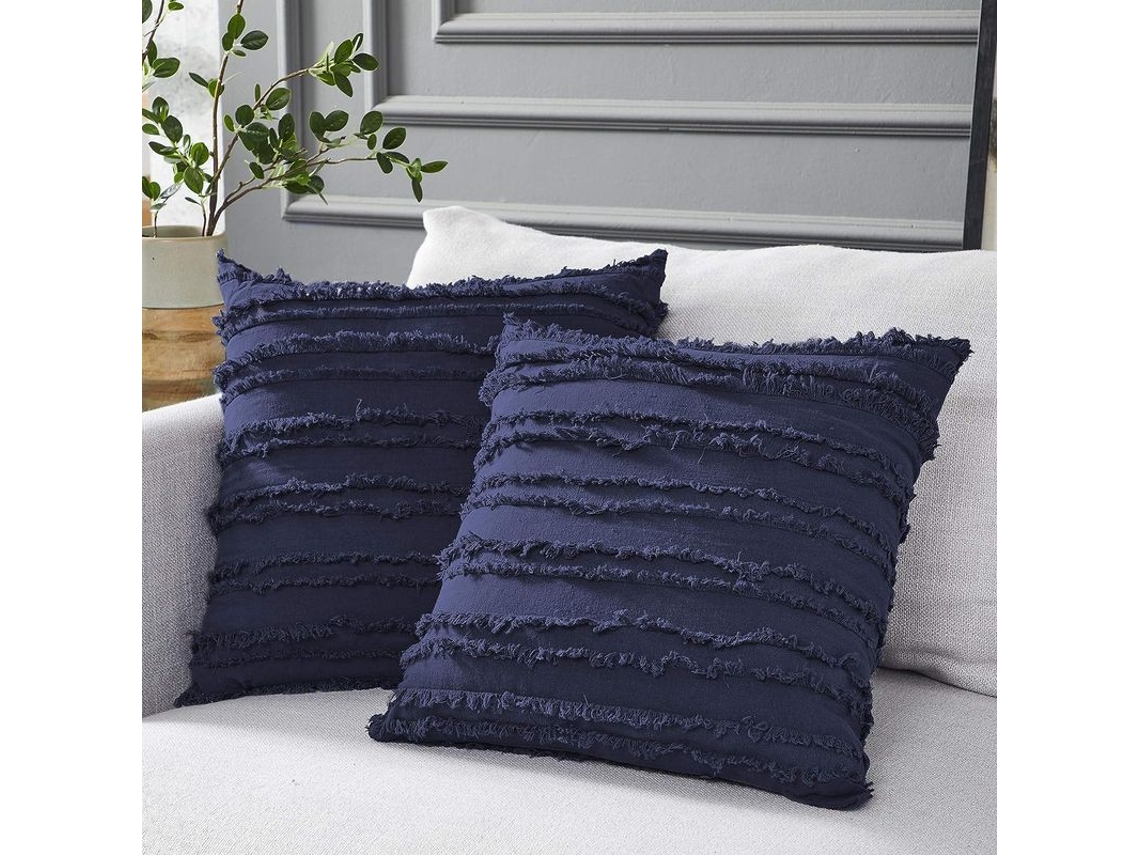 2026-fundas De Cojín Azul Marino Para Sofá Cama, Algodão Linho, 16x16 Polegadas, Pacote De 2 Decorativas