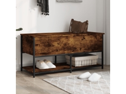 Vidaxl Banco Arrumação 100x42,5x47cm Derivados Madeira Carvalho Fumado