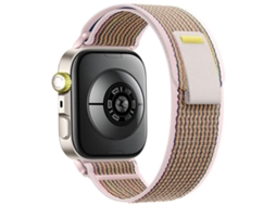 Bracelete para Huawei Watch Fit 4 Pro / Fit 4 / Fit 3 Nylon com Fecho de Velcro Wild Path Loop Rosa Areia XIAOMOYU