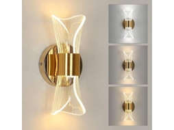 Luminária De Parede Led Dimmable Moderna,chifre De Acrílico,para Quarto,sala,corredor,entrada Dourada Btforus