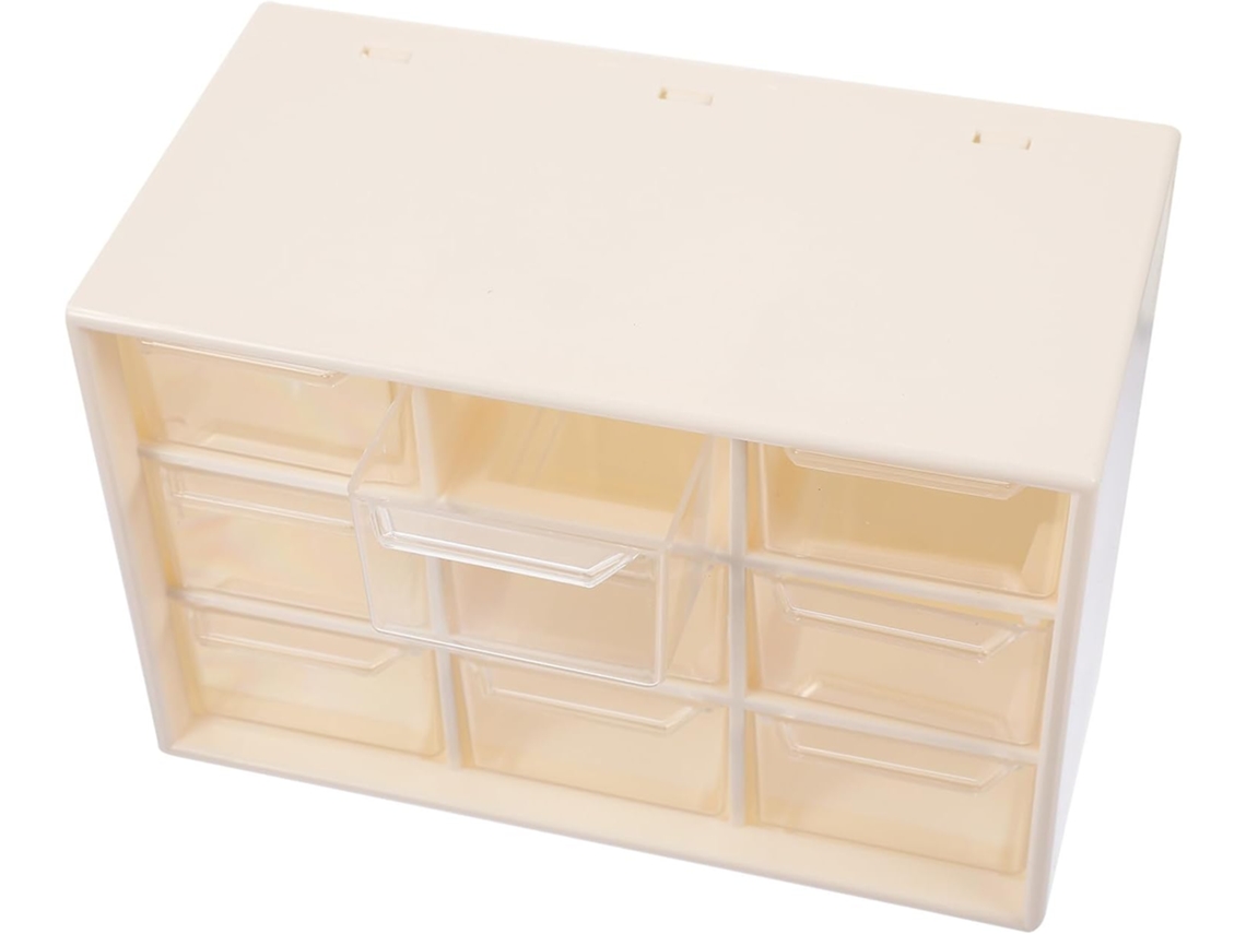 Boîte De Rangement À Tiroirs Neuf Compartiments Blanc Abs