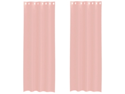 Maison Exclusive - Cortinas De Voile Com Ilhós 2 Pcs Rosa 140x300 Cm